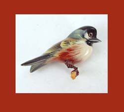 Takahashi Hand Painted Chickadee Pin