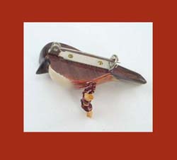 Takahashi Hand Painted Chickadee Pin Back
