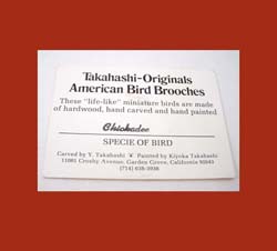 Takahashi Hand Painted Chickadee Pin Card