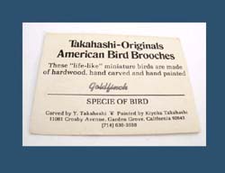 Takahashi Goldfinch Pin Card