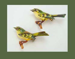 Male and Female Golden Crown Kinglet Pins