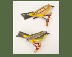 Takahashi Male and Female Golden-crowned Kinglet Pins Back