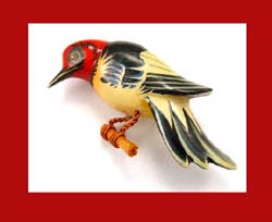 Takahashi Red Headed Woodpecker Pin
