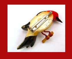 Takahashi Red Headed Woodpecker Pin Signature