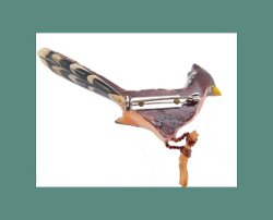 Takahashi Roadrunner Bird Pin Back