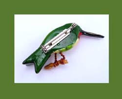 Takahashi Ruby Throated Hummingbird Pin Back