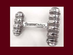 Tiffany Sterling Silver Bar Cufflinks Signature