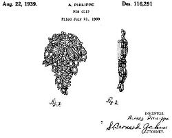 Trifari Fur Clip Design Patent