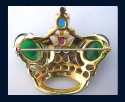 Alfred Philippe, Trifari Rhinestone Large Crown Pin Back