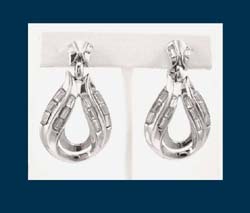 Sparkling Trifari Rhinestone Baguette Earrings