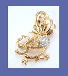 Trifari Mother Goose Rhinestone Pin