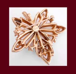 Rhinestone Trifari Maple Leaf Pin Back