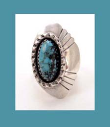Navajo Sterling Turquoise Assymetrical Ring