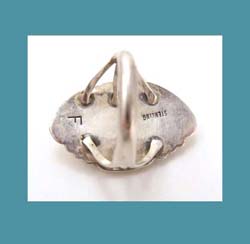 Navajo Sterling Turquoise Assymetrical Ring Back