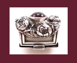 Early Unger Brothers Sterling Amethyst Perfume Pin Side