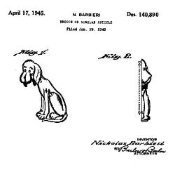 Uncas Plastic Pooch Pin Design Patent