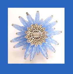 Vendome Blue Beaded Star Burst Pin Signature