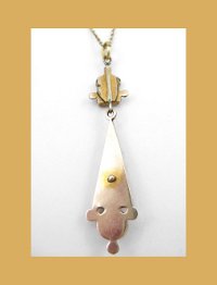 Victorian Onyx and 14k Gold Pendant Back