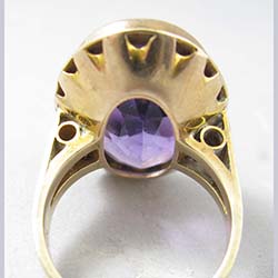 Victorian Amethyst 10k Gold Ring Back