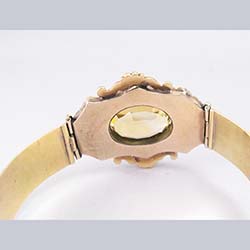 Victorian 14k Gold Enamel and Citrine Bracelet Back