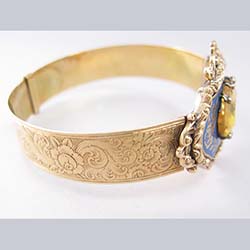Victorian 14k Gold Enamel and Citrine Bracelet Side