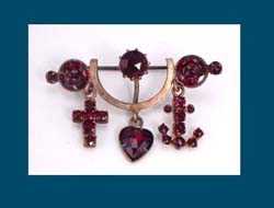 Garnet Victorian Charm Pin