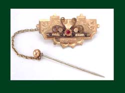 Victorian Gold Filled Pin with Safety Front