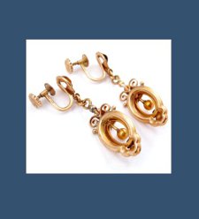 10k Rose Gold Late Victorian Earrings Side