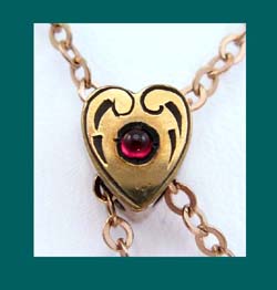Victorian Gold Filled Heart Slide Necklace Signature