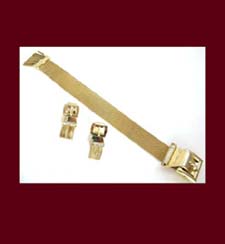 Whiting and Davis Buckle Bracelet and Earrings Signature