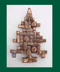 Weiss Five Candle Rhinestone Christmas Tree Pin Back