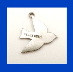Wells Sterling Enamel Blue Bird Charm Signature