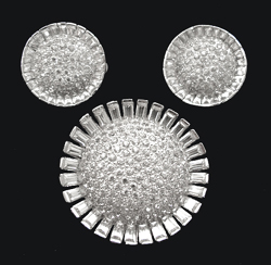 Weiss Sparking Rhinestone Pin and Earrings