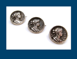 Victorian Sterling Woman Trio Pins