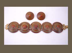 Richly Colored Wood Bracelet & Earring Set