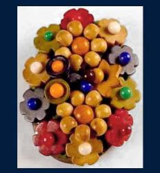 Czechoslovakian Wood Bead Dress Clip I