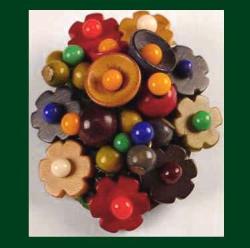 Czechoslovakian Wood Bead Dress Clip II