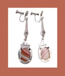 Sterling Agate Earrings Back