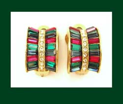 Attwood and Sawyer Colorful Rhinestone Earrings