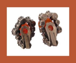 Olivine and Topaz Rhinestone Earrings Back