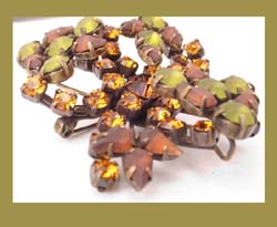 Autumn Shaded Rhinestones Brooch Side
