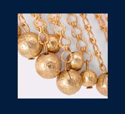 Golden Beaded Bib Necklace Close Up
