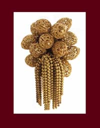 Brass Beaded Dress Clip
