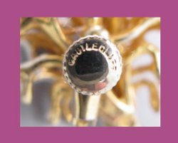 Castlecliff Enamel and Rhinestone Trembler Coral Earrings Signature