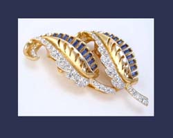 Coro Rhinestone Leaf Duette