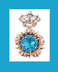 Sterling Vermeil Rhinestone Crown Brooch