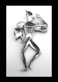 Sterling Flamenco Dancer Pin Back