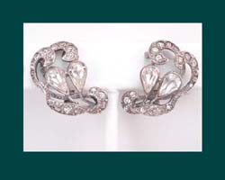Sterling Germany Rhinestone Earrings