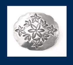 Hand Chased Sterling Silver Floral Brooch
