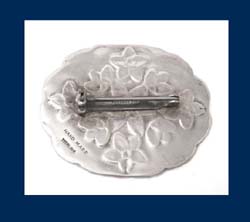 Hand Chased Sterling Silver Floral Brooch Signature